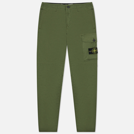 Мужские брюки Stone Island Stretch Cotton Gabardine Slim Fit, цвет оливковый, размер 30