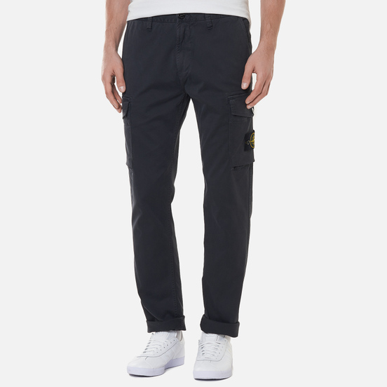Мужские брюки Stone Island Stretch Broken Twill Cotton Old Effect Slim Fit Antracite