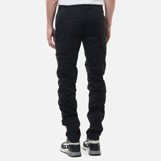 Мужские брюки Stone Island Stretch Cotton Gabardine Cargo Slim Fit Black