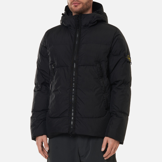 Мужской пуховик Stone Island Crinkle Reps NY Down Black