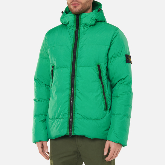 Мужской пуховик Stone Island Crinkle Reps NY Down Green