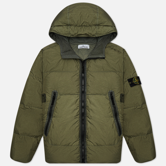 Мужской пуховик Stone Island Crinkle Reps NY Down Sage Green