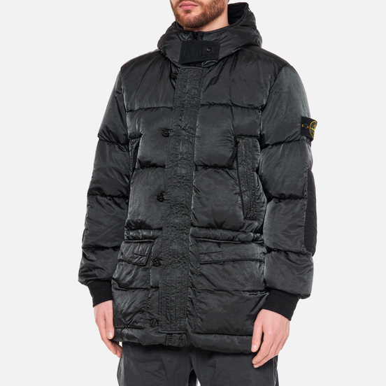 Мужской пуховик Stone Island Nylon Raso Down-TC Black