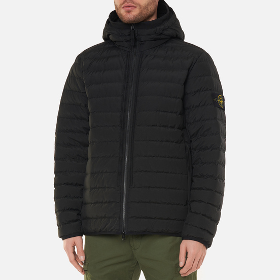Мужской пуховик Stone Island O-Cotton/R-Nylon Tela Black