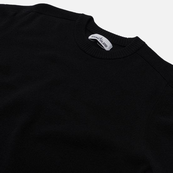 Мужской свитер Stone Island Classic Ribbed Neck Wool Black
