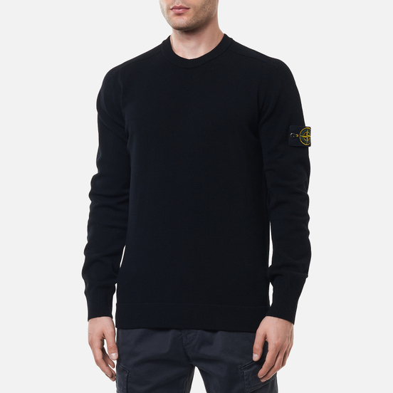 Мужской свитер Stone Island Classic Ribbed Neck Wool Black