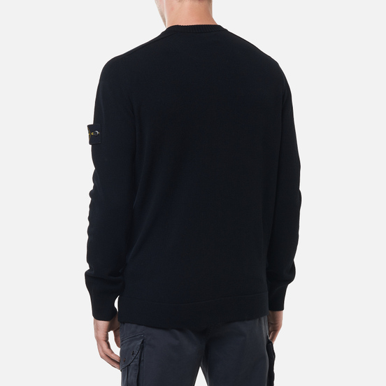 Мужской свитер Stone Island Classic Ribbed Neck Wool Black