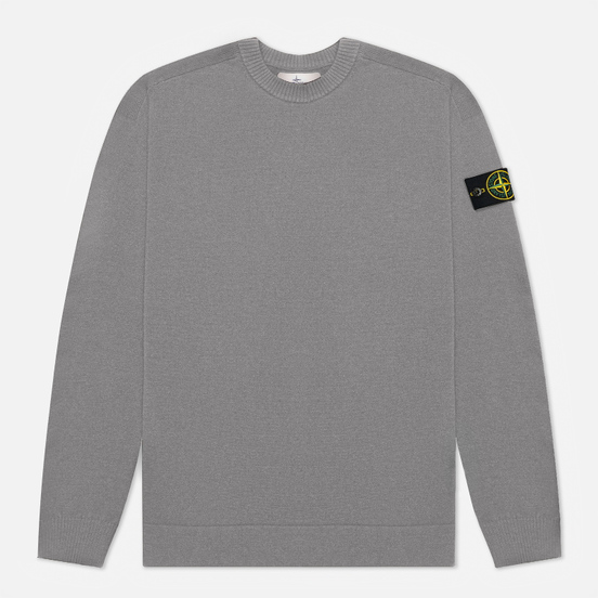Мужской свитер Stone Island Classic Ribbed Neck Wool Pearl Grey