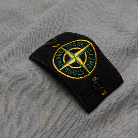 Мужской свитер Stone Island Classic Ribbed Neck Wool Pearl Grey