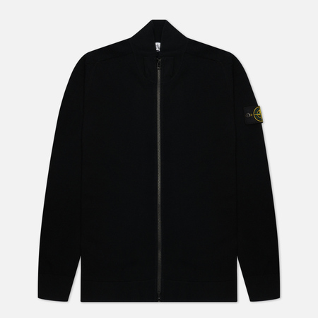 Мужской свитер Stone Island Stretch Wool Cardigan, цвет чёрный, размер XXL