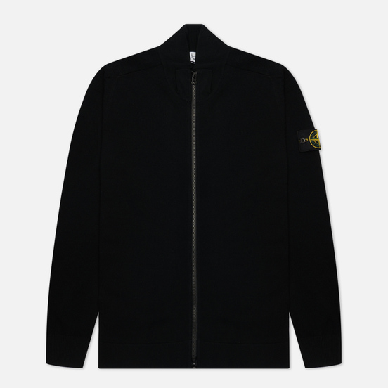 Мужской свитер Stone Island Stretch Wool Cardigan Black