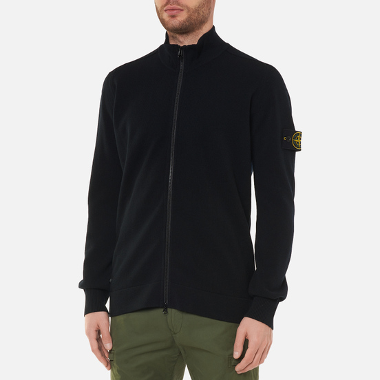 Мужской свитер Stone Island Stretch Wool Cardigan Black
