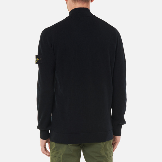 Мужской свитер Stone Island Stretch Wool Cardigan Black