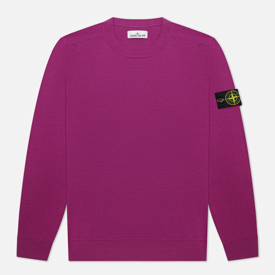Мужской свитер Stone Island Classic Crew Neck Wool Magenta