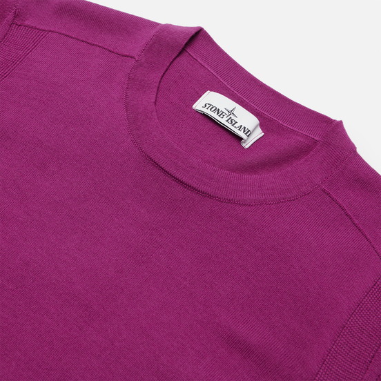 Мужской свитер Stone Island Classic Crew Neck Wool Magenta