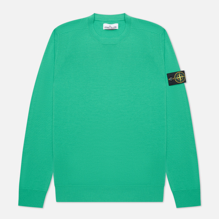 Мужской свитер Stone Island Classic Crew Neck Wool, цвет зелёный, размер S