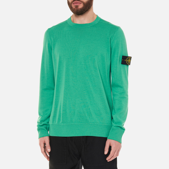 Мужской свитер Stone Island Classic Crew Neck Wool Green