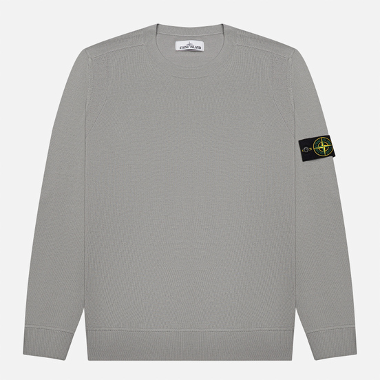 Мужской свитер Stone Island Classic Crew Neck Wool Pearl Grey