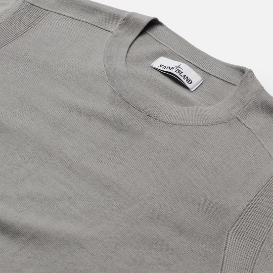 Мужской свитер Stone Island Classic Crew Neck Wool Pearl Grey