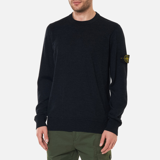 Мужской свитер Stone Island Classic Crew Neck Wool Antracite