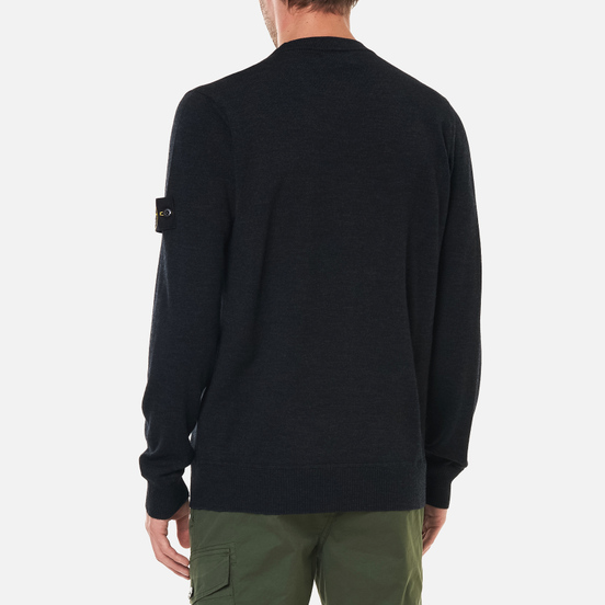 Мужской свитер Stone Island Classic Crew Neck Wool Antracite