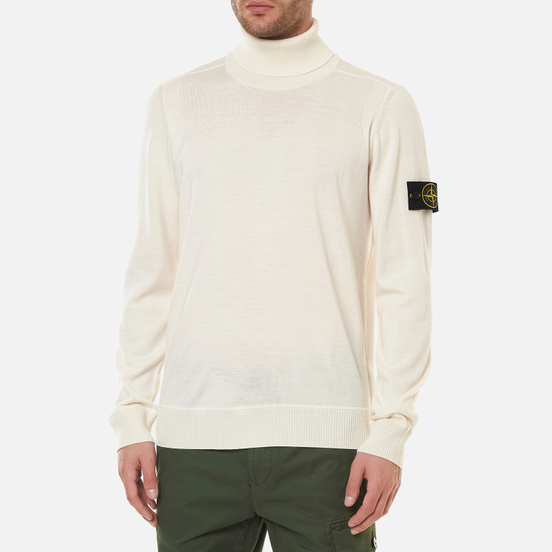 Мужской свитер Stone Island Light Pure Wool Natural White