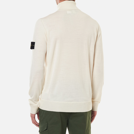 Мужской свитер Stone Island Light Pure Wool Natural White