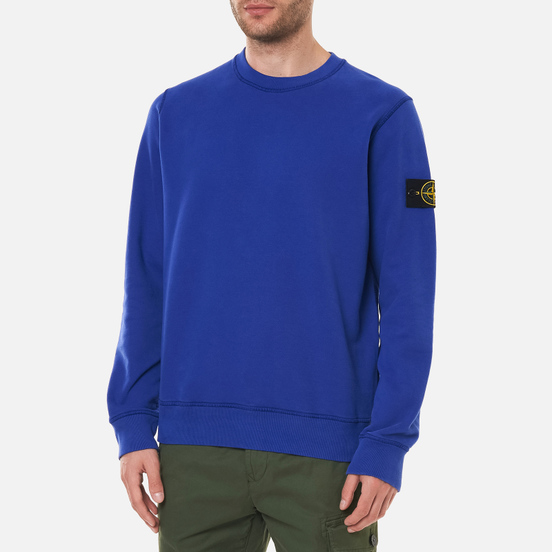Мужская толстовка Stone Island Crew Neck Cotton Fleece Periwinkle