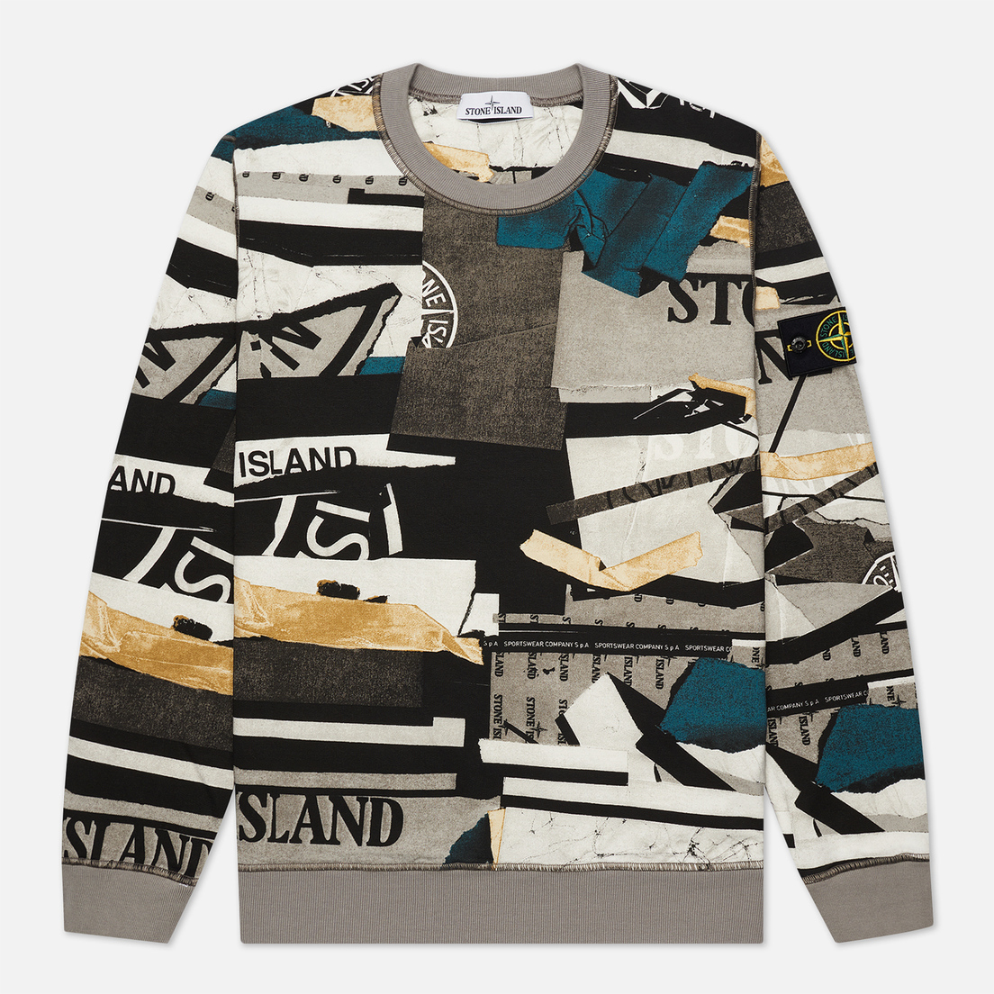 Stone Island Мужская толстовка Mixed Media All Over Print