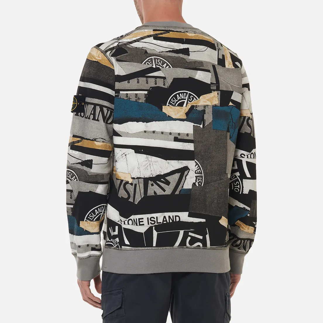 Stone Island Мужская толстовка Mixed Media All Over Print