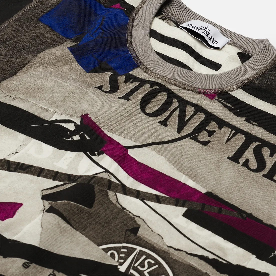 Stone Island Мужская толстовка Mixed Media All Over Print