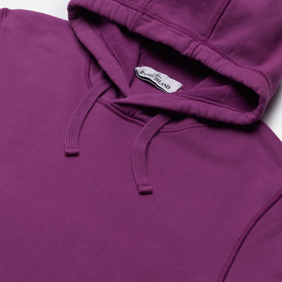Мужская толстовка Stone Island Brushed Cotton Fleece Hoodie Magenta