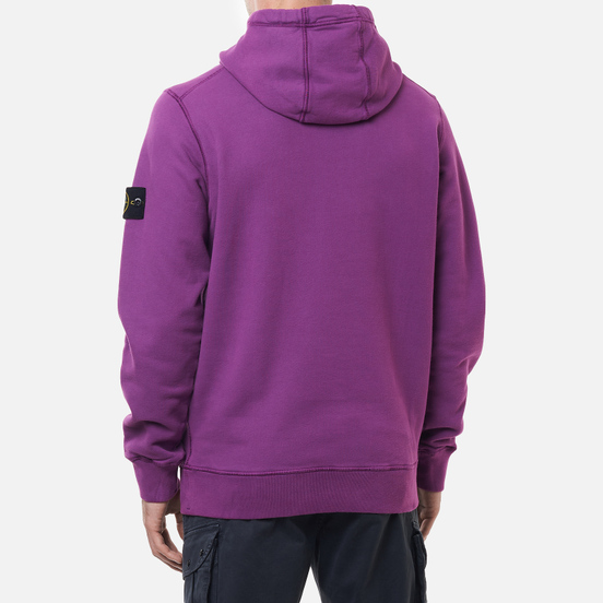 Мужская толстовка Stone Island Brushed Cotton Fleece Hoodie Magenta