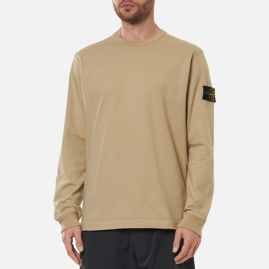 Мужская толстовка Stone Island Classic Crew Neck Lightweight Cotton Ecru