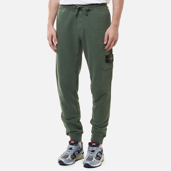Мужские брюки Stone Island Brushed Cotton Fleece Slim Fit Sage Green