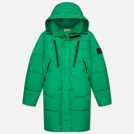 Мужской пуховик Stone Island Garment Dyed Crinkle Reps NY Down-TC, цвет зелёный, размер XL