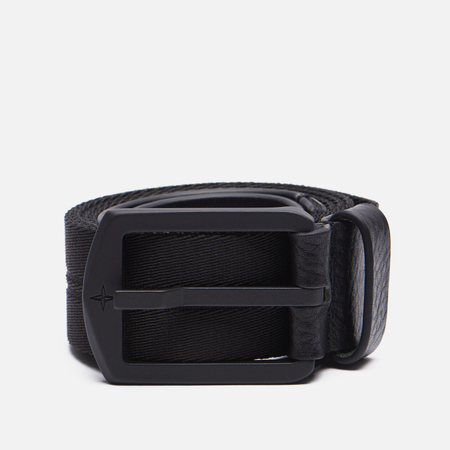 Ремень Stone Island Nylon/Leather Tape 7515, цвет чёрный, размер 110