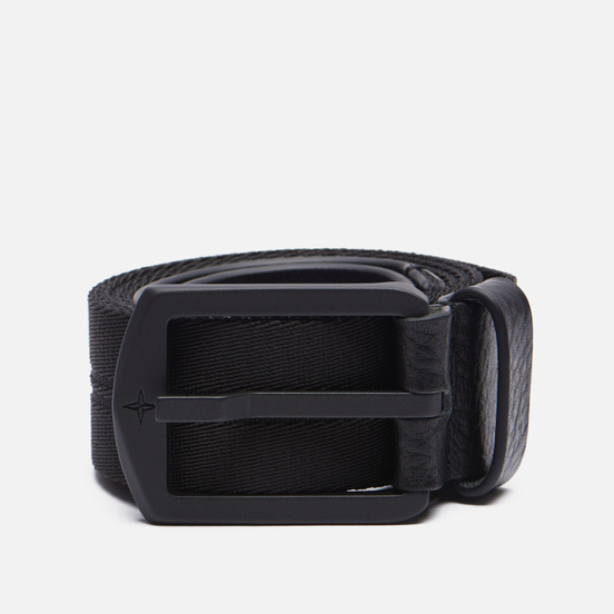Ремень Stone Island Nylon/Leather Tape 7515 Black
