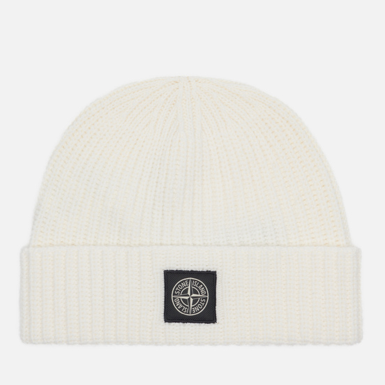 Шапка Stone Island Wool Patch Program Natural White