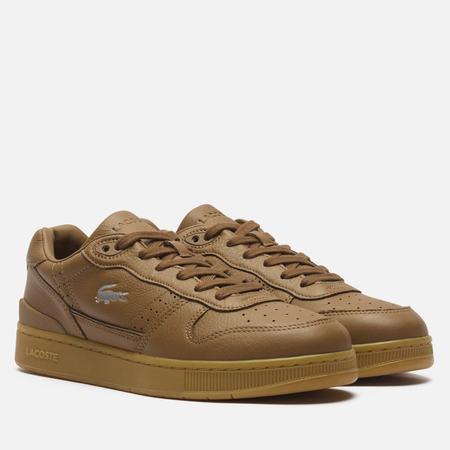 Мужские кроссовки Lacoste T-Clip Set Leather, цвет коричневый, размер 44 EU