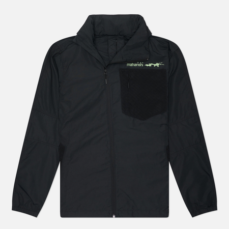 Мужская куртка ветровка maharishi DWR Hemp Asym Windbreaker, цвет чёрный, размер L