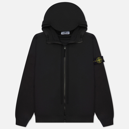 Мужская куртка Stone Island Light Soft Shell-R, цвет чёрный, размер L