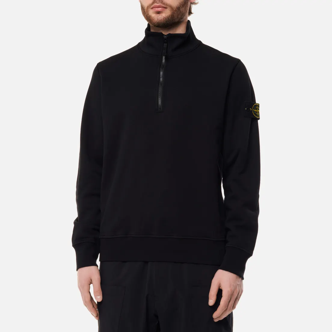 Stone Island Мужская толстовка Half-Zip Cotton Fleece Garment Dyed