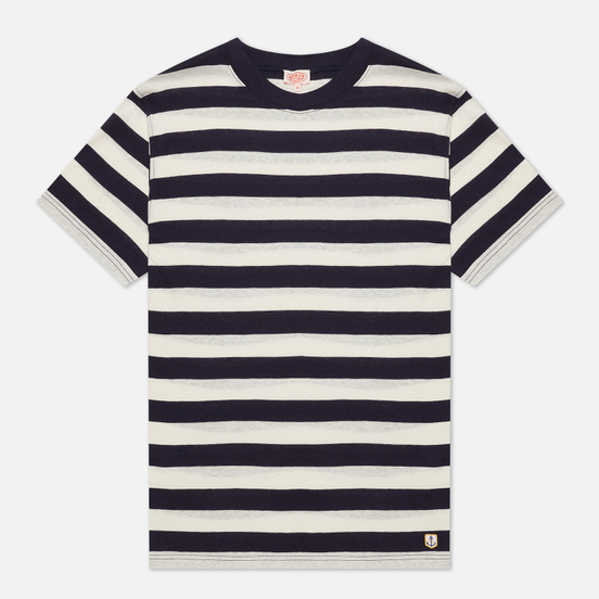 Мужская футболка Armor-Lux Heritage Linen Mix Stripe Navire Navy/Nature