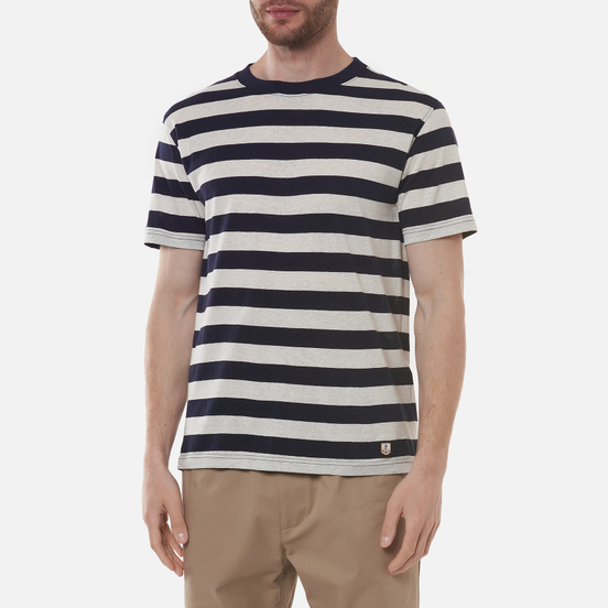 Мужская футболка Armor-Lux Heritage Linen Mix Stripe Navire Navy/Nature