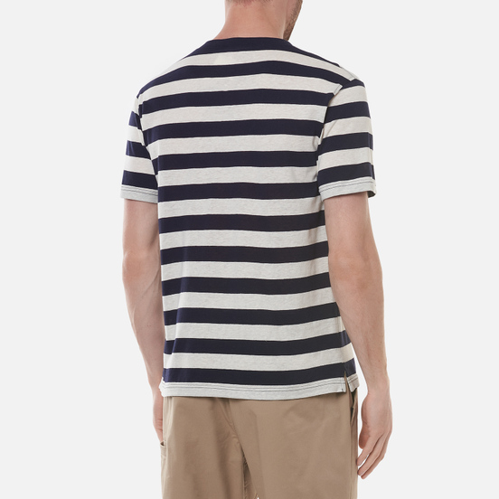 Мужская футболка Armor-Lux Heritage Linen Mix Stripe Navire Navy/Nature