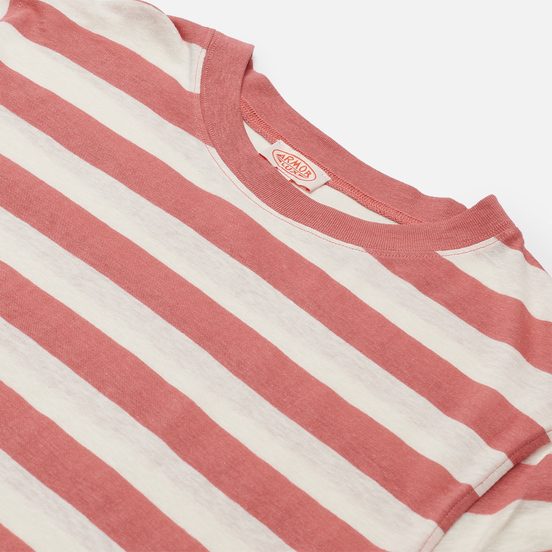 Мужская футболка Armor-Lux Heritage Linen Mix Stripe Rosewood Pink/Nature
