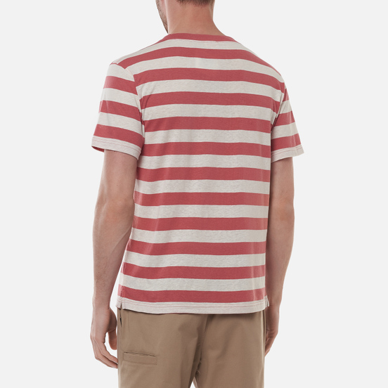 Мужская футболка Armor-Lux Heritage Linen Mix Stripe Rosewood Pink/Nature