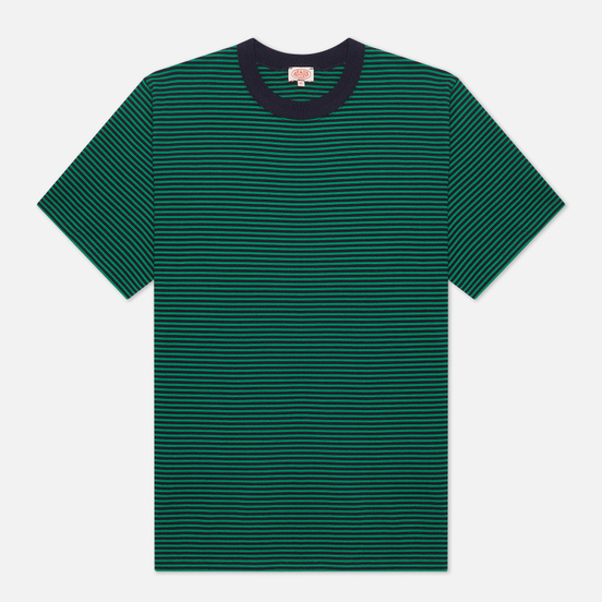 Мужская футболка Armor-Lux Heritage Striped Loose Fit Navire Navy/Billard Green