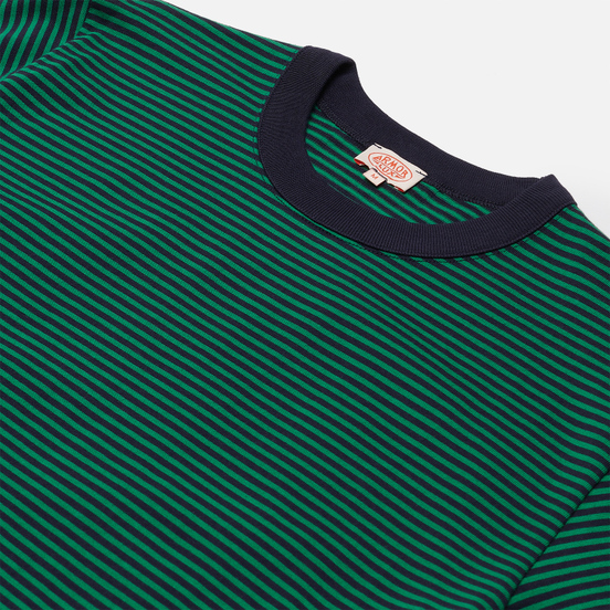 Мужская футболка Armor-Lux Heritage Striped Loose Fit Navire Navy/Billard Green